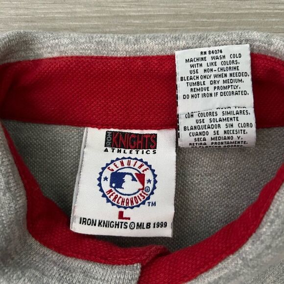 Iron Knights Athletics Cincinnati Reds Polo Grey Size Large - Picture 4 of 6